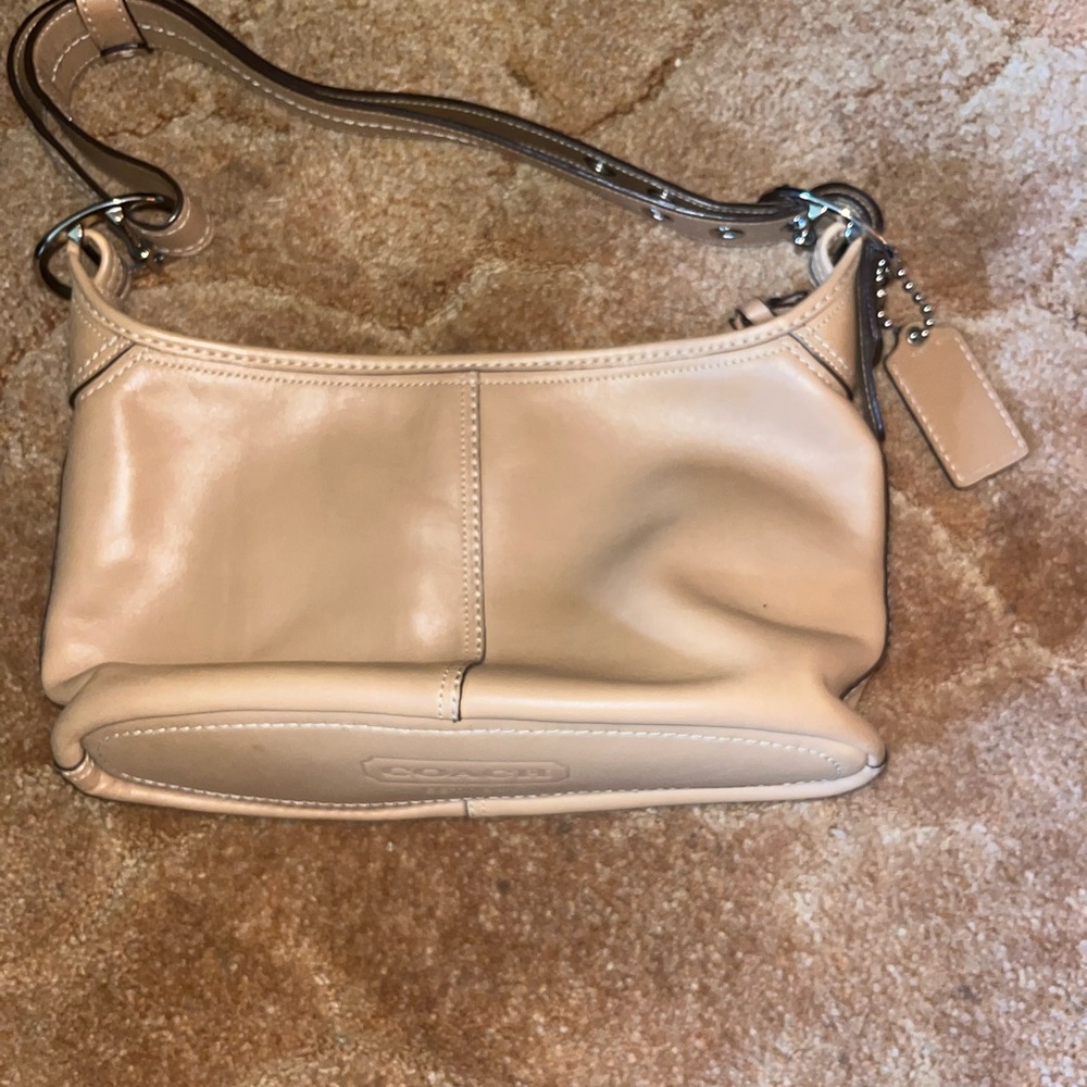 Vintage Coach Beige Leather Bag